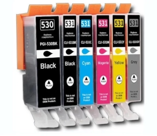 Multipack 6ks Canon CLI-531 XL a PGI-530 XL - kompatibilní